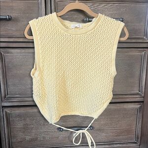 Gilded Intent Pale Yellow Knit Tie-Hem Tank
